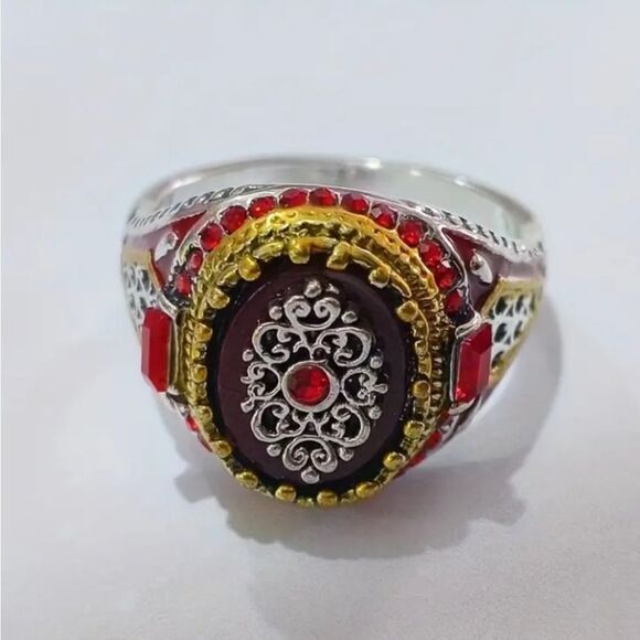 Men's Vintage Alloy Statement Ring - Picture 1 of 7